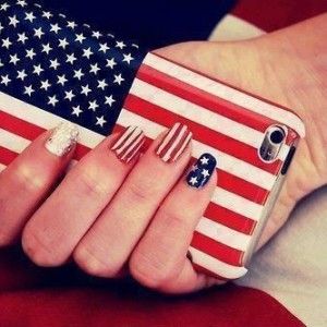 American Flag „divatos modern köröm manikűr - egy fénykép és egy leírást példa