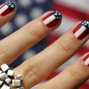 American Flag „divatos modern köröm manikűr - egy fénykép és egy leírást példa