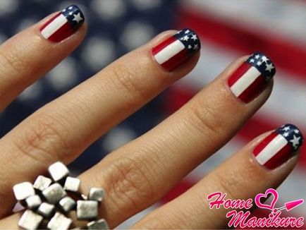 American manikűr - amerikai zászló photo útmutató szögek