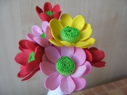 Virágok foamirana mester-osztály gyártása és mikron, kis kezével, és videó a területen
