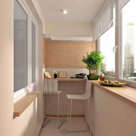 Konyha tervezés erkéllyel fotó egy kis konyha, erkély és egy ajtó belső küszöböt,