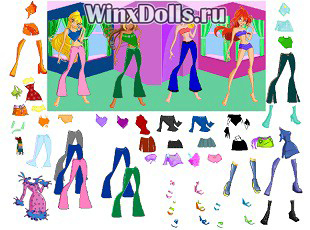 Játékok a lányok Winx öltöztetős