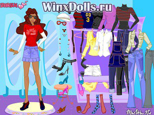 Játékok a lányok Winx öltöztetős