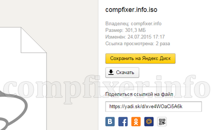 Fájlmásoláshoz keresztül Yandex Disk
