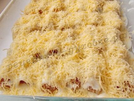 Hogyan kell főzni a cannelloni a hús a sütőben recept egy fotó