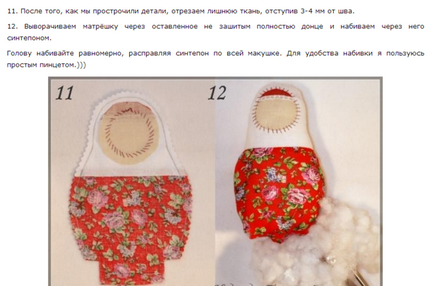 Hogyan készítsünk matryoshka szövet a kezét