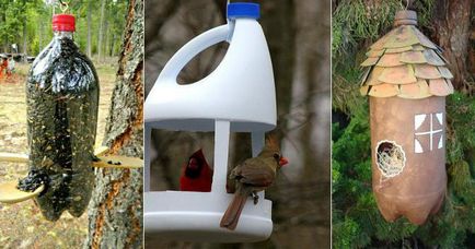 Hogyan készítsünk egy madárház egy ötliteres műanyag palack