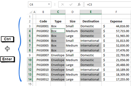 Ahogy az Excel töltse üres cella, vagy egy nulla értékeihez tartozó sejtek fenti (lent)