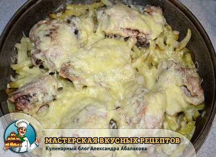 Burgonya csirke kemencében sült egyszerű recept egy fotó