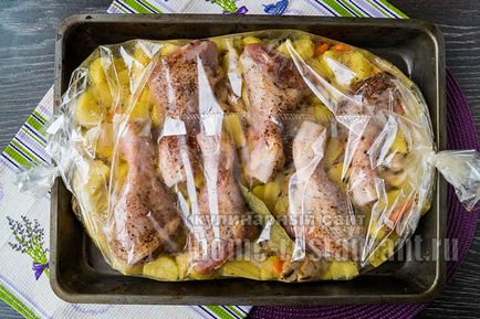 Csirkecomb a sütőben burgonyával recept egy fotó