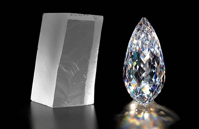 Természetes csiszolatlan gyémánt és gyémánt feldolgozás külleme