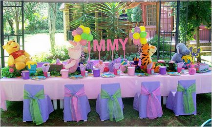 Asztali dekoráció a gyermek születésnapját (fotó)