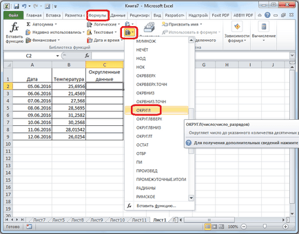 Kerekítés számok excel