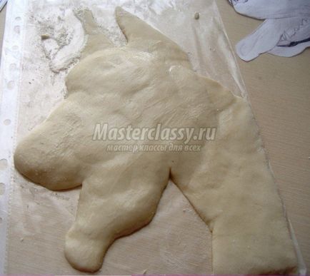 kutya portré sóból tésztát egy keretet baguette