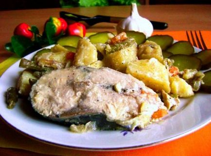 Recept főzés ízletes tonhal filé sült a kemencében fotókkal