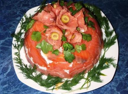 Saláta piros hal, egyszerű receptek