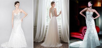 Esküvői ruha kövekkel legnépszerűbb és tartozékok, fotó és videó