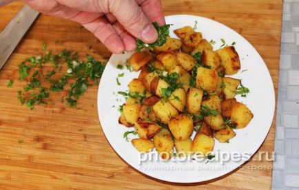 Főtt, sült burgonyával - fényképek receptek