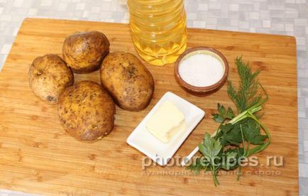 Főtt, sült burgonyával - fényképek receptek