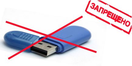 A tilalom a használata az USB meghajtót a Windows operációs rendszer