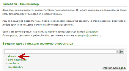 Mi a névtelenség (kaméleon, orsók), vagy hogyan kell elrejteni az IP címet a bejelentkezéshez VKontakte,