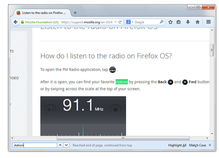 Hogyan keressen a tartalmát az aktuális oldal vagy szöveges linkek, hogyan, mozilla támogatás