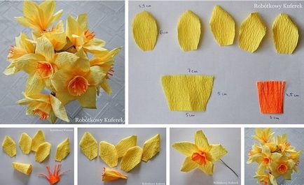 Hogyan készítsünk egy nárcisz a papírt a kezét (kreativitás) Hogyan, hogy a rózsa papírból saját kezűleg