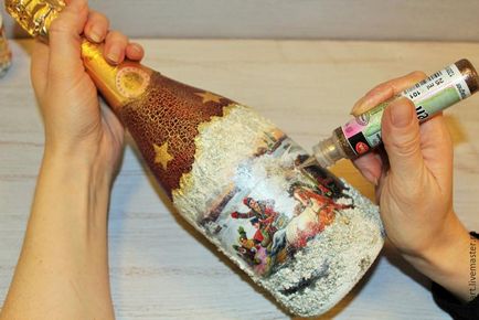 Mester osztályban öltözködés üveg pezsgőt a technika decoupage - Fair Masters - Hand