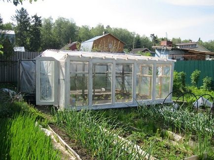 Greenhouse az ablakkeret kezével teljes ciklus műszaki rajzok és fényképek