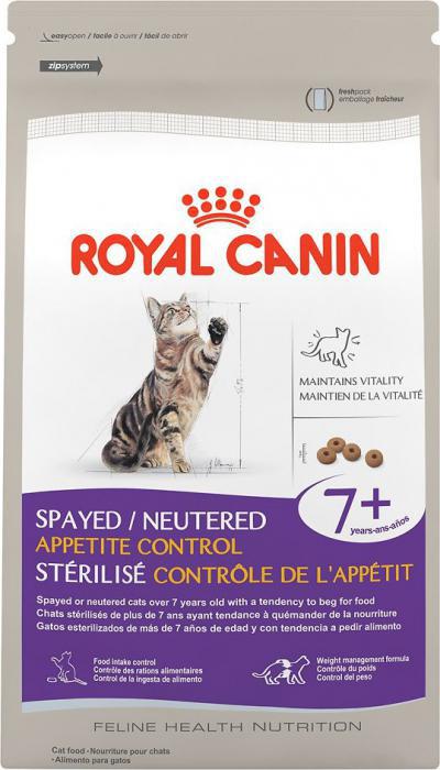 Mert ivartalanított macskák Royal Canin legfontosabb jellemzőit és vélemények