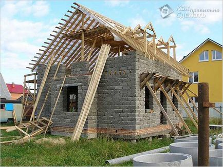 House arbolita saját kezébe - a házak építése fából-beton blokkok fotó