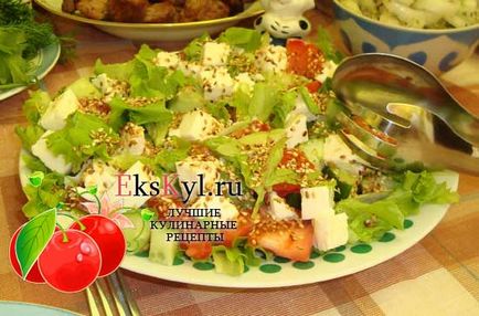 Görög saláta recept egy klasszikus és csirke, ekskyl
