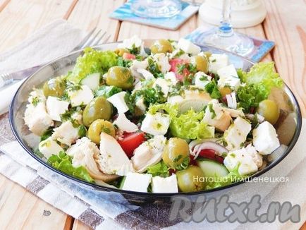 Görög saláta csirkével - recept fotókkal