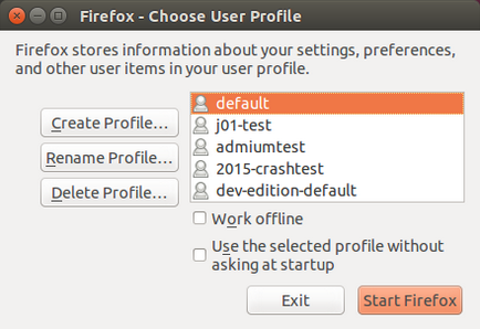 A Profile Manager létrehozása és törlése profilok firefox, hogyan, mozilla támogatás