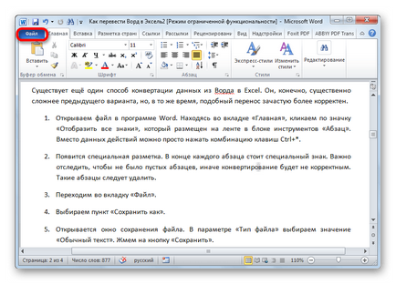 Hogyan lehet átalakítani a Word Excel (Hit „Tovább” gombra) Hogyan lehet átalakítani a Word az Excel