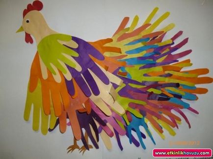 Hogyan készítsünk alkalmazások papír - kakas, csirke - (gyermekek deszka