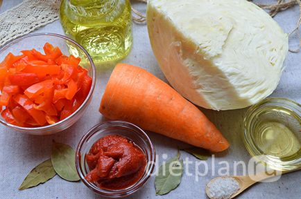 Káposzta paprika paradicsomszósz (diétás étkezés fehér káposzta) Káposzta paprika paradicsomszósz