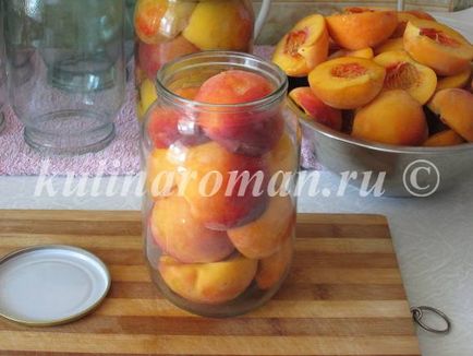 Az őszibarack konzerv a téli (sterilizálás nélküli recept), finom receptek (szirupban recept fotó) Az őszibarack konzerv a téli (sterilizálás nélküli recept), finom receptek