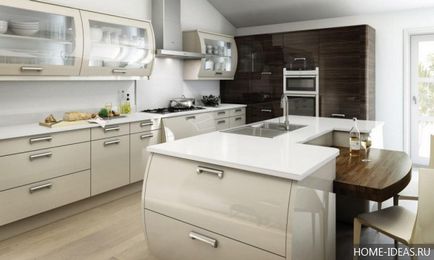 A konyha bézs bútorok és dekoráció, a választás a megfelelő szín és stílus