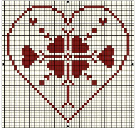 A szív 40 egyszerű áramkörök keresztszemes szívek - Fair Masters - kézzel készített,