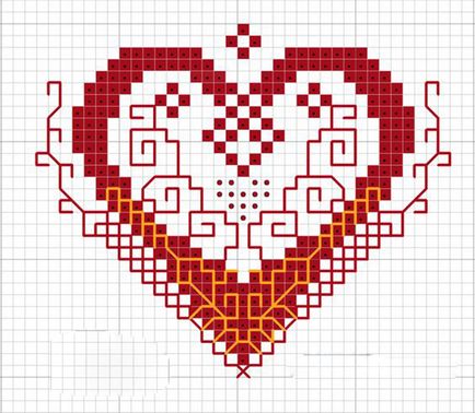 A szív 40 egyszerű áramkörök keresztszemes szívek - Fair Masters - kézzel készített,