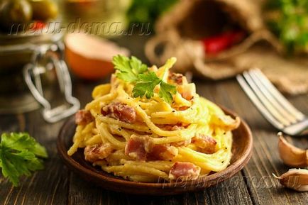 Pasta carbonara recept klasszikus fotók, főzni otthon