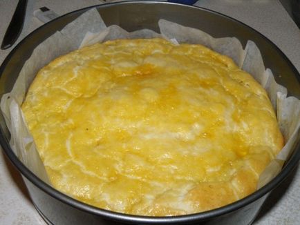 Cake csirkével és gombával, egy recept egy fotó