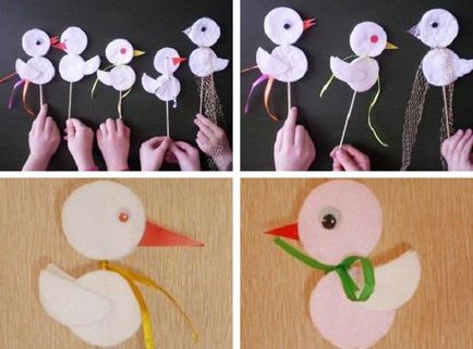 Crafts - madár ki a kezét a különböző anyagok