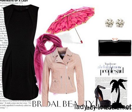 Pink bőrkabát, bőr és szőrme (bőr) Pink bőrkabát, bőr és szőrme