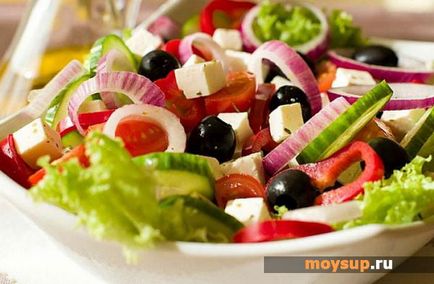 Görög saláta csirkével - a klasszikus recept lépésről lépésre fotók
