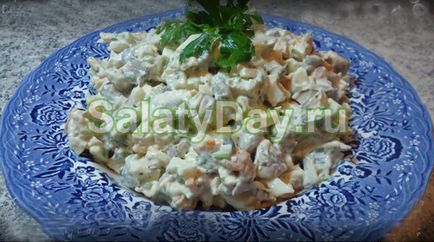 Csirke saláta gombával - ízletes és alkalmasak arra, hogy minden diéta recept fotókkal és videó