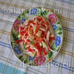 Saláta csirkével, gombával és paradicsommal recept egy fotó