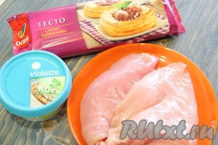 Leveles tészta csirkével és sajttal - egy recept egy fotó