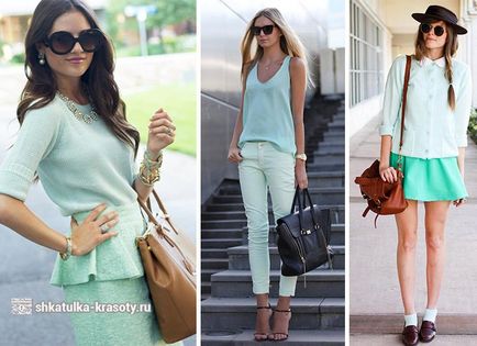 A színek kombinációja a ruha menta - 200 fotó, szépség doboz (amely egyesíti a menta szín) A színek kombinációja a ruha menta - 200 fotó, Beauty Box